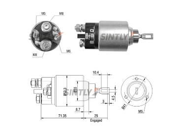 Picture of Starter Solenoid Switch ZM-378,ERA-227271,WAI -66-9135,CARGO-333565,WOODAUTO-SND11091,BOSCH-2339304010,2339304013 