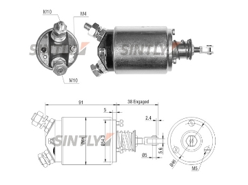 Starter Solenoid Switch ZM-733,ERA-227713,BOSCH-0.001.354.032,0.001.354.033,0.001.354.034,DAF-316 490,316490,FIAT-9907553